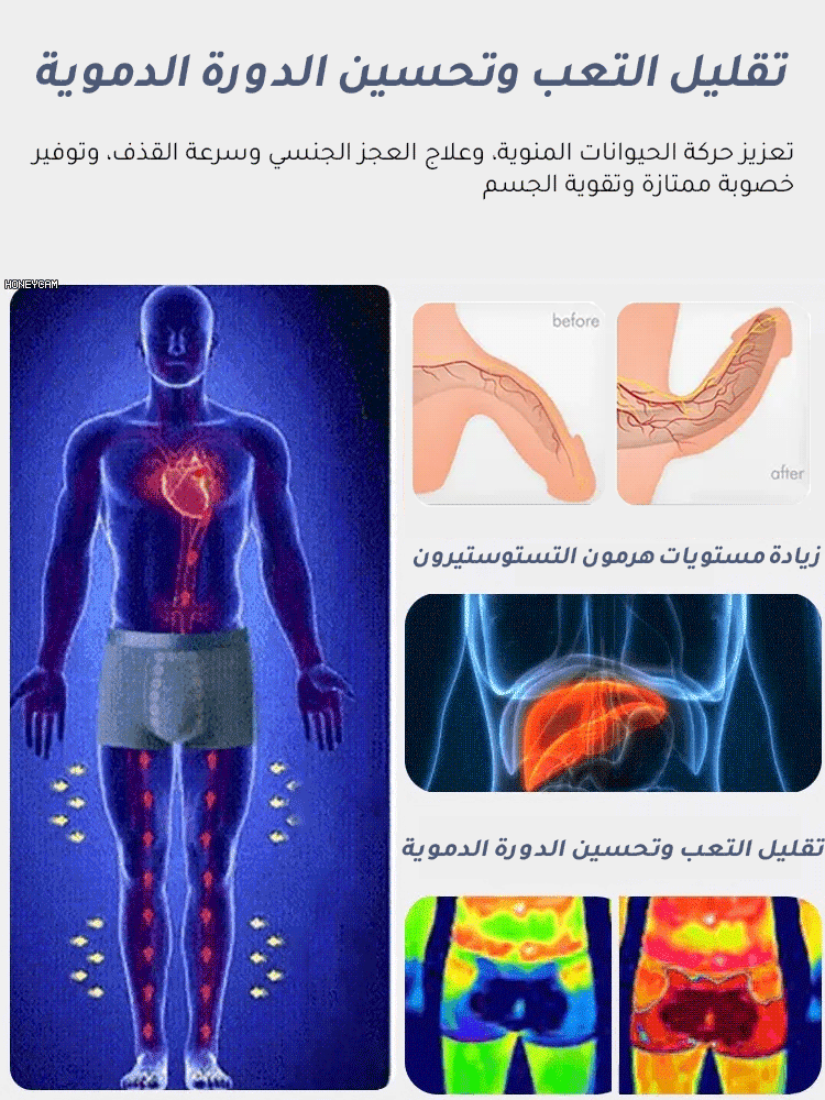 سروال داخلي للتدليك للرجال مع وظيفة علاجية مغناطيسية