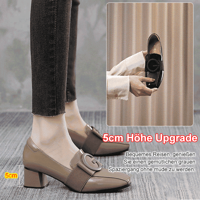 Britische Einzelschuhe mit dickem Absatz