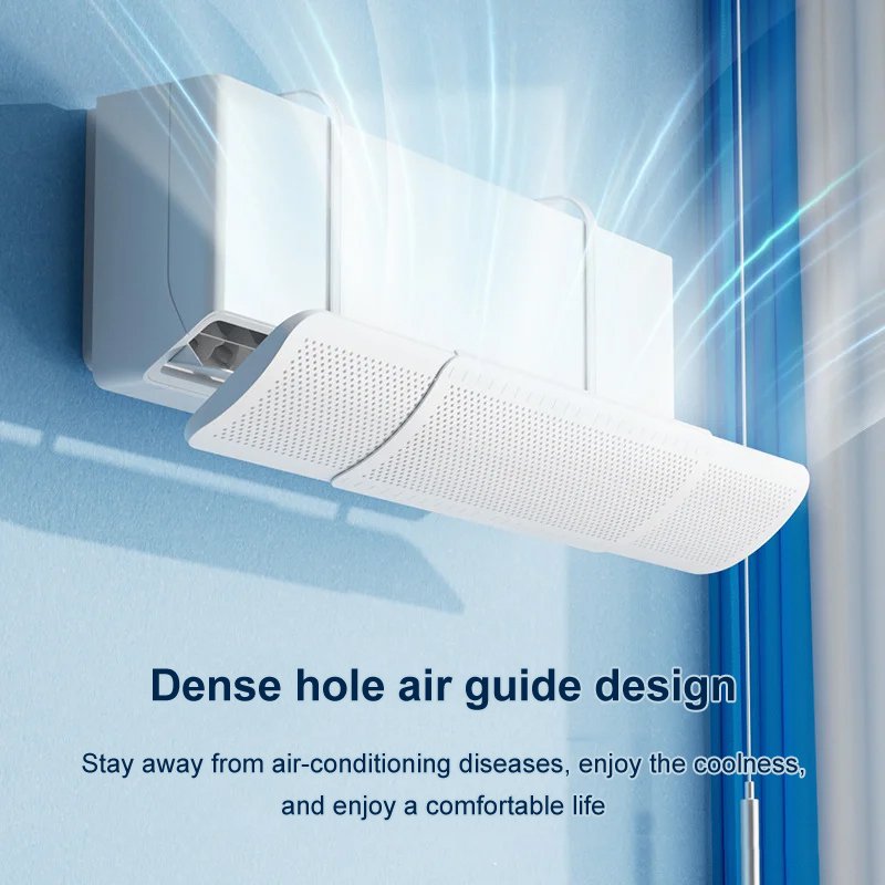 Retractable three-in-one air conditioner wind deflector
