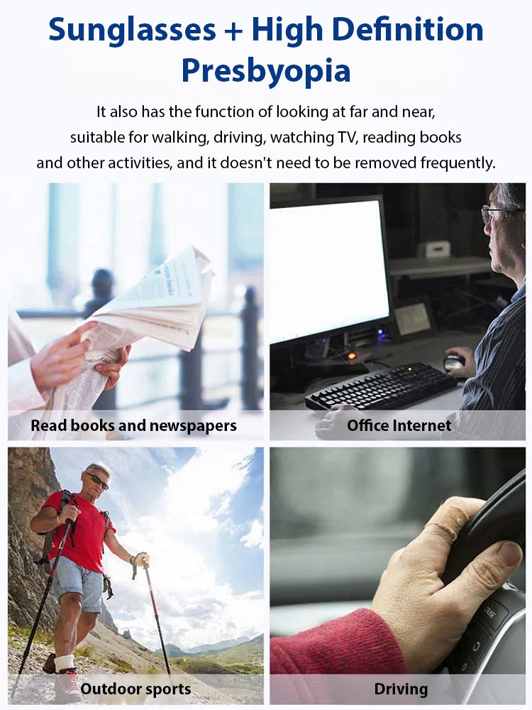 [Reading glasses + sunglasses] Smart zoom gradient reading glasses