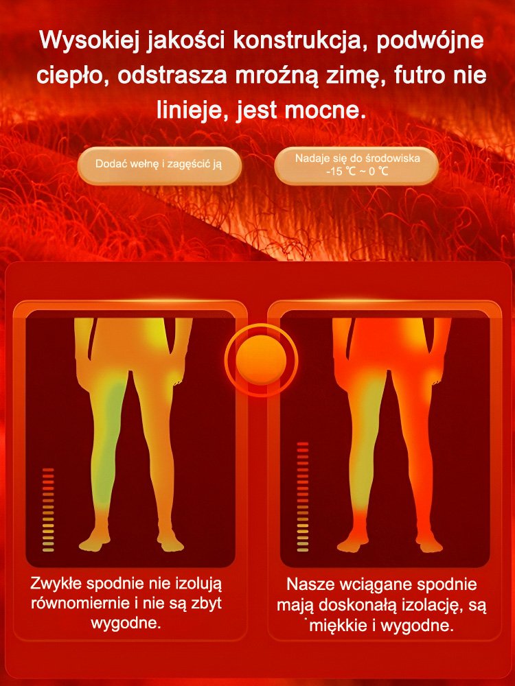 Grube, ciepłe spodnie męskie z aksamitem