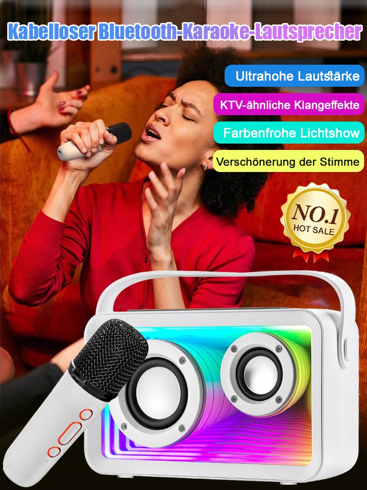 Tragbarer Outdoor-Bluetooth-Lautsprecher mit hoher Klangqualität und zwei Mikrofonen