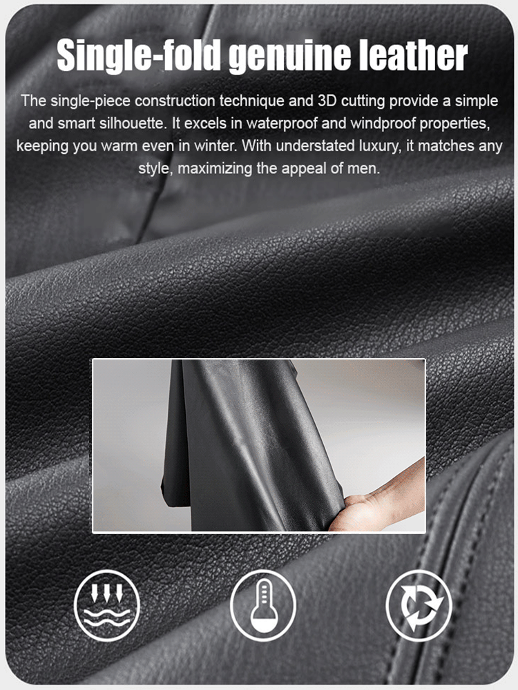 Luxury Men's Lapel Leather Jacket