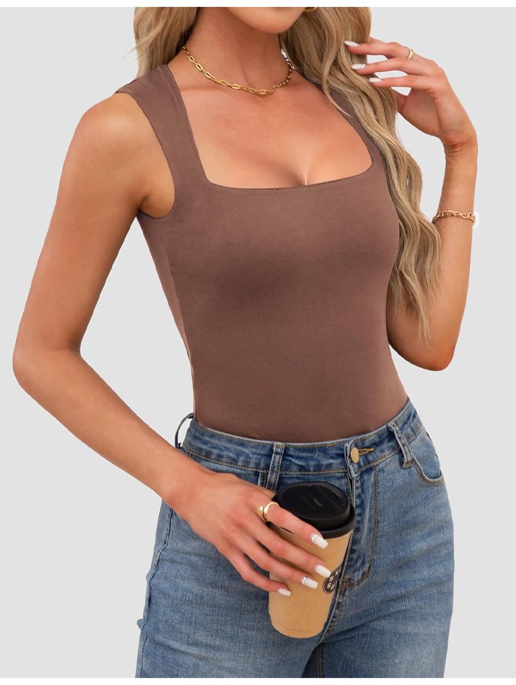 슬림핏 여성 민소매 탑 소재 확대 이미지