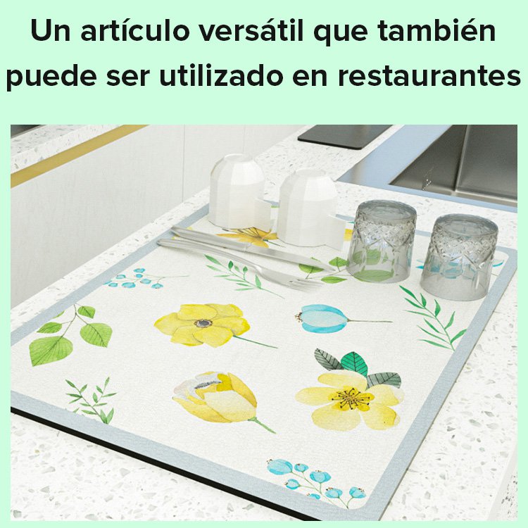 Pequeña y fresca esterilla de drenaje para la cocina