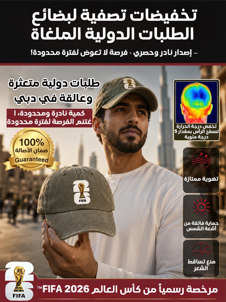 قبعة البيسبول التذكارية الفاخرة لكأس العالم 2026(إصدار محدود)
