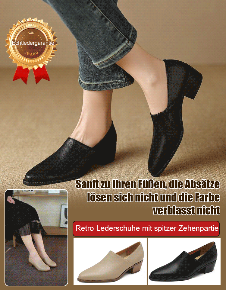 Vintage spitze Zehe Lammfell Schuhe