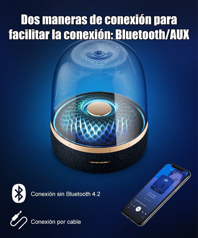 Altavoz Bluetooth de Cristal Colorido