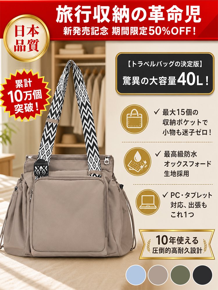 多機能旅行用収納バックパック
