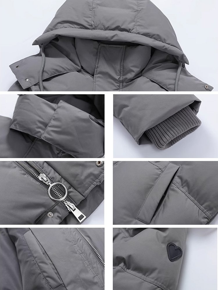 ユニセックスダウンジャケットフード付き