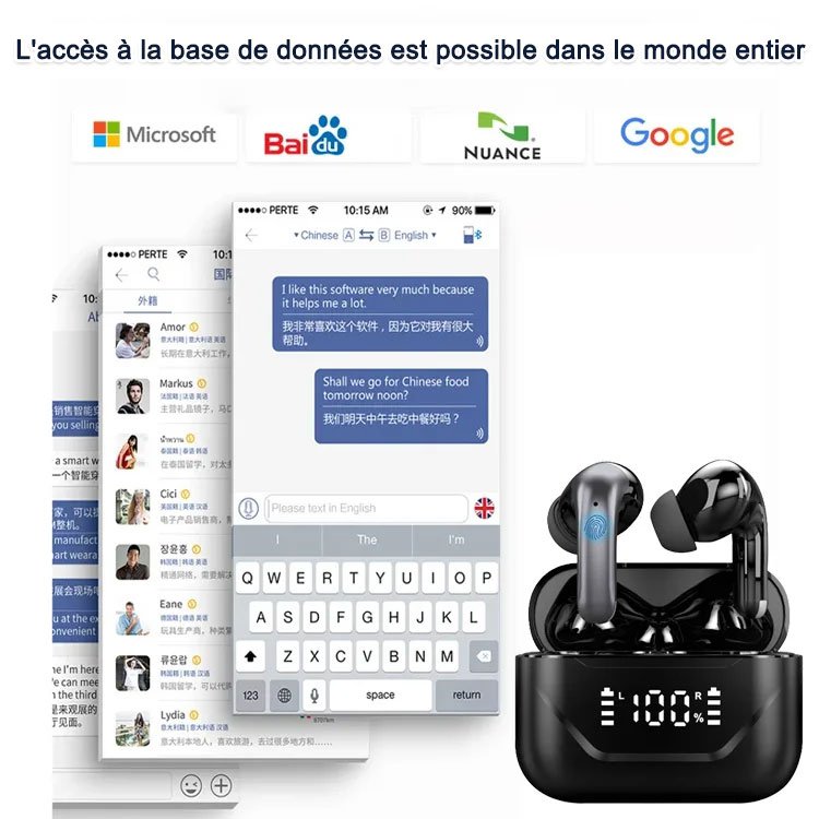 Traduction simultanée de 144 langues Casques Bluetooth