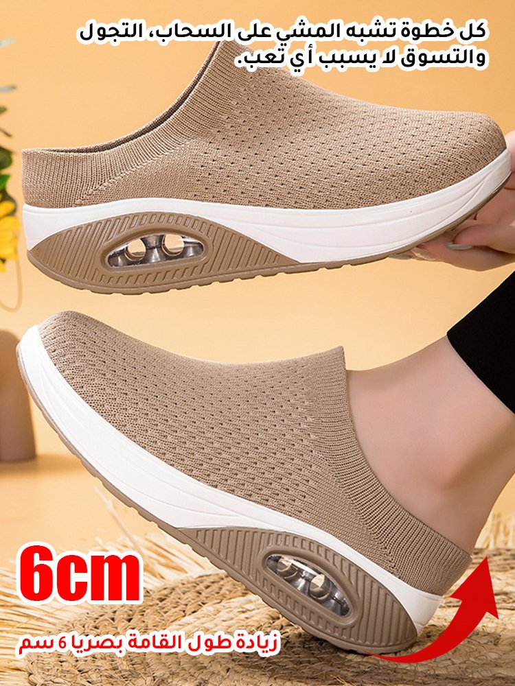 صندل كاجوال مفتوح من الخلف من قماش شبكي جيد  التهوية ذو نعل سميك 