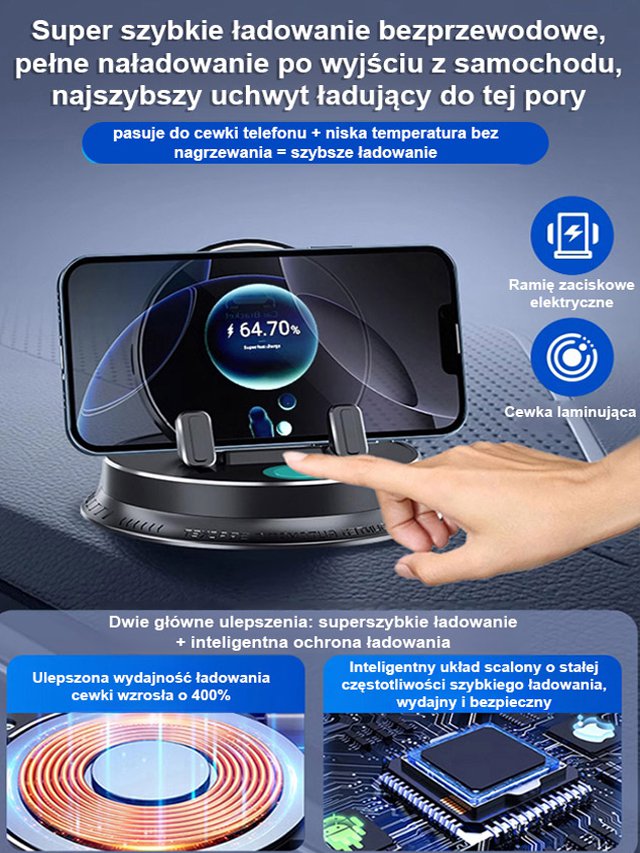 【AI Inteligentny Czujnik】Wielofunkcyjny Uchwyt na Telefon Komórkowy