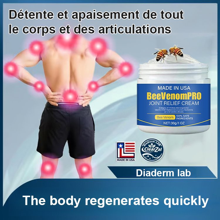 Crème réparatrice pour articulations au venin d'abeille