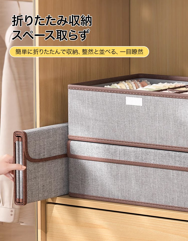 仕切り付き・ショーツ・ブラ・靴下の3-in-1収納ボックス