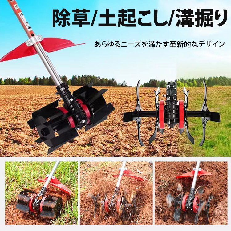 「芝刈り機専用」 土起こし・除草用多機能ホイール