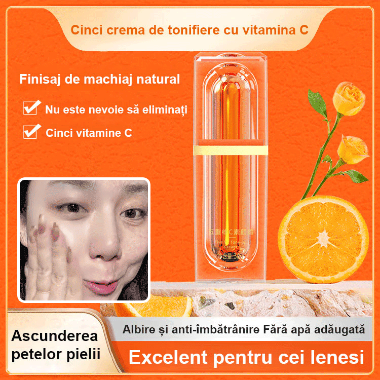 Cremă de față cu vitamina C în cinci straturi