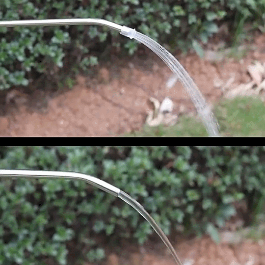 Easy-to-fill stainless steel watering can with long spout