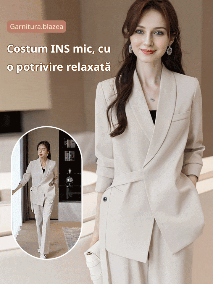 Costum proiectat cu șireturi cu costum de pantaloni largi