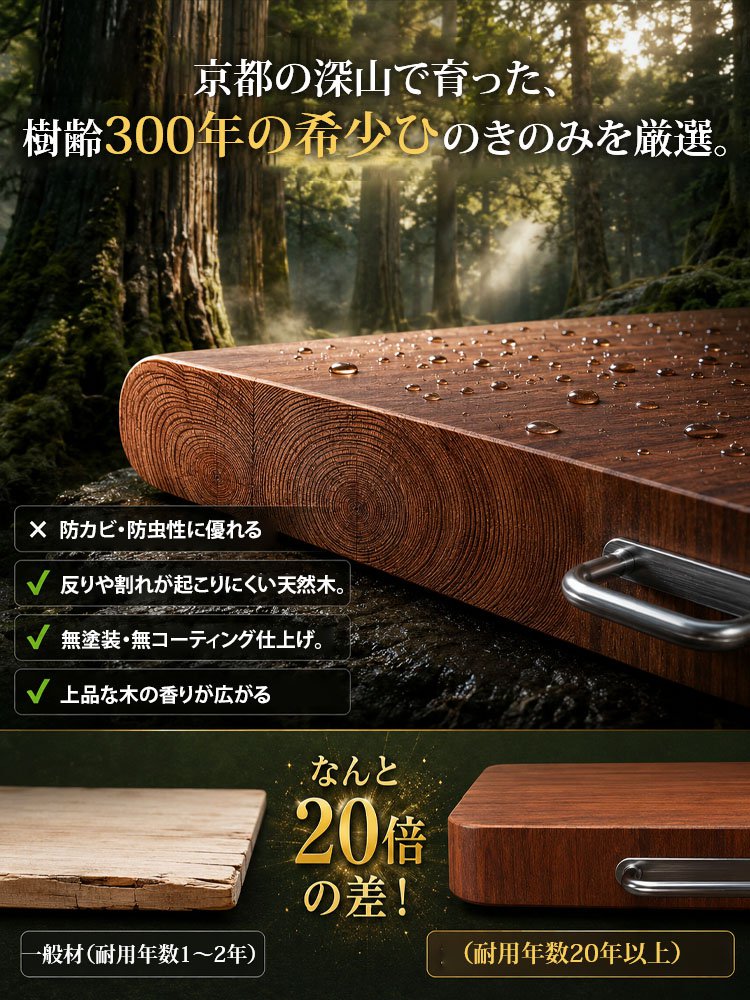 【京都府】抗菌防カビひのきまな板
