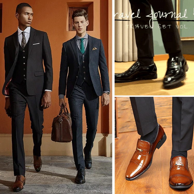 【メンズビジネスシューズ】3cmヒールアップ、ビジネスシューズ背筋を伸ばすスタイル