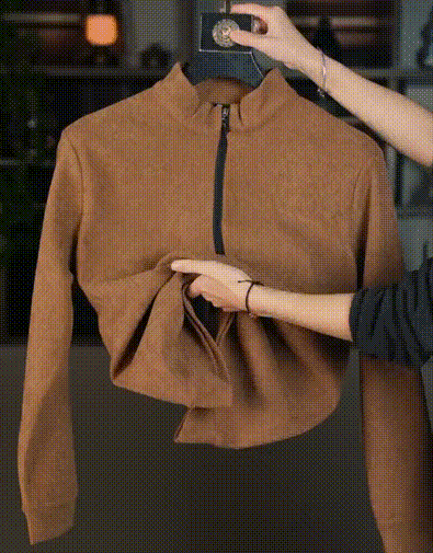 ハーフジップハイネック裏起毛スウェット