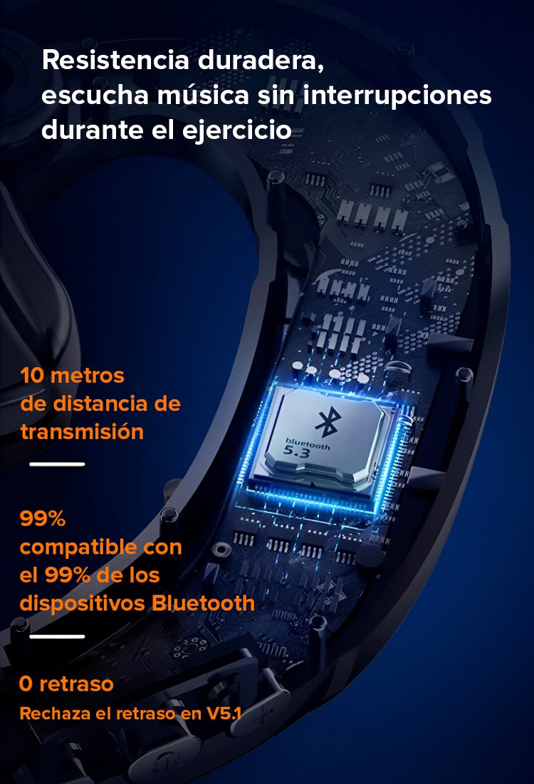 Auriculares de conducción ósea con pantalla numérica de larga duración