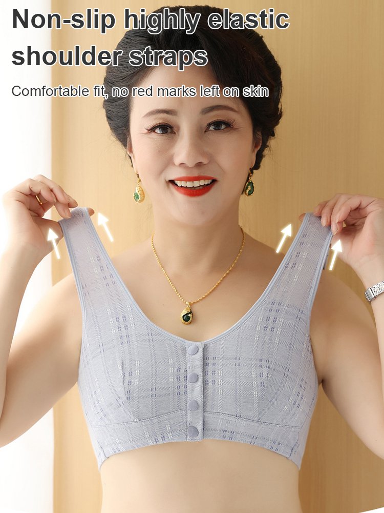 [Cotton] Thin front closure vest-style bra for middle-aged and elderly people