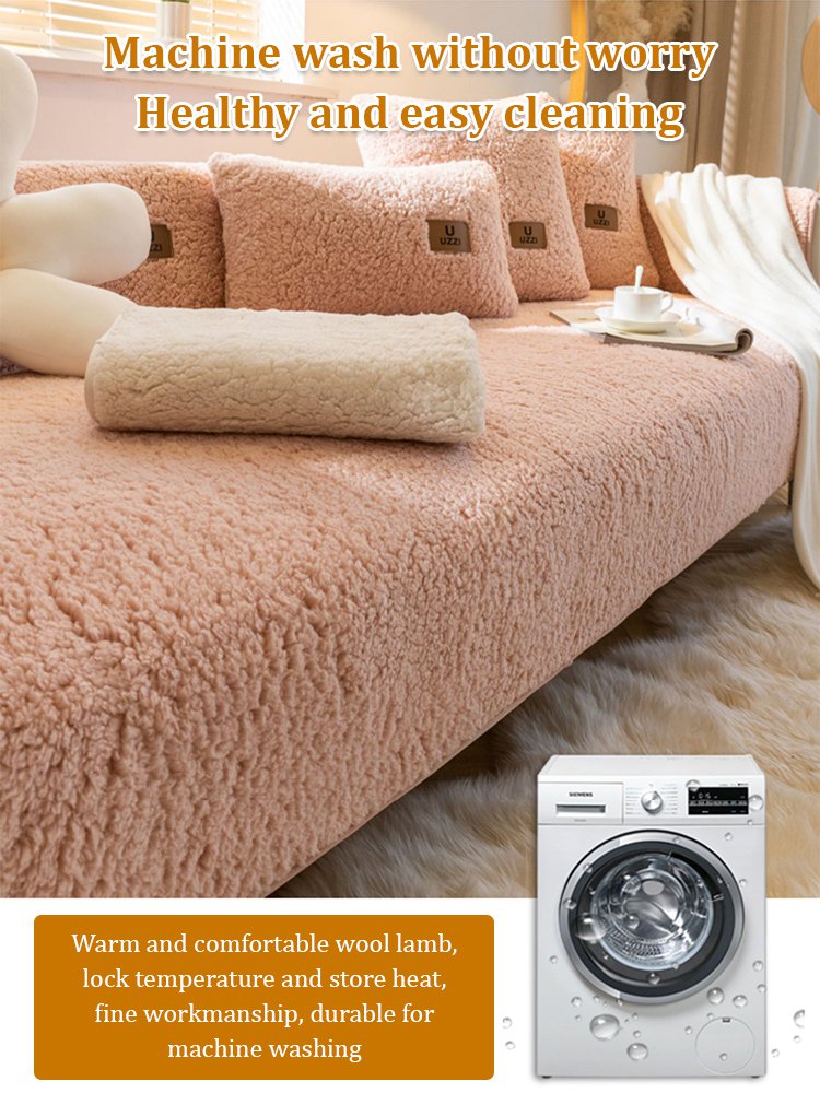 Thickened lamb's wool non-slip warm sofa cushion