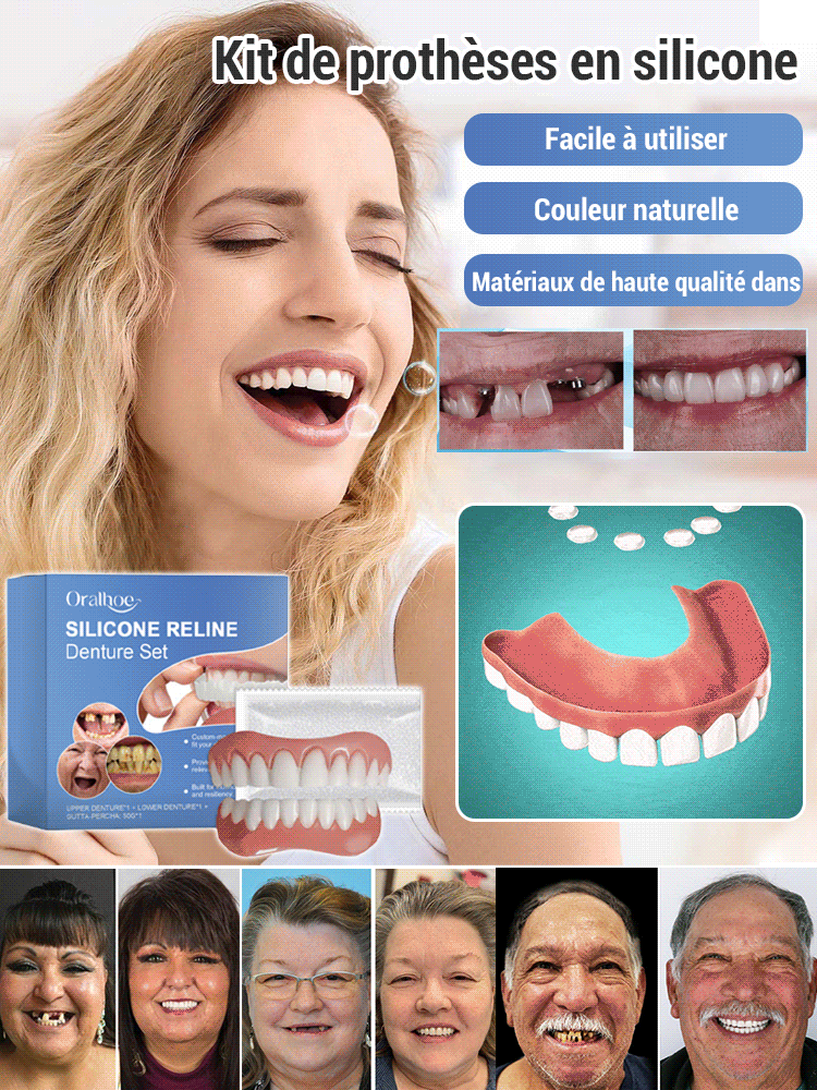 Lifting sourire prothèse silicone set