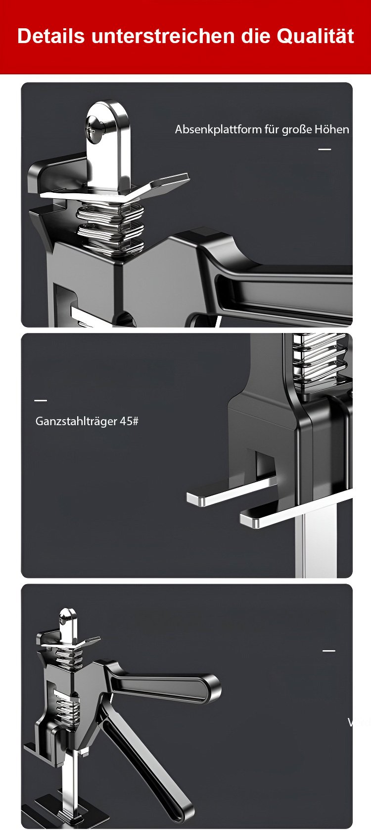 Höhenverstellung für Lager und Werkstatt bis 300 kg