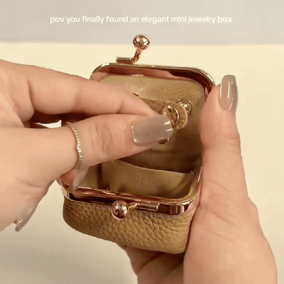 Genuine Leather Small Diamond Ring Jewelry Coin Purse