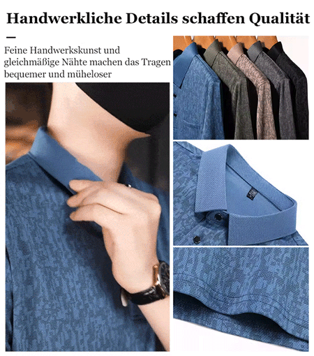 Lässige Mode Revers Langarm-Poloshirt