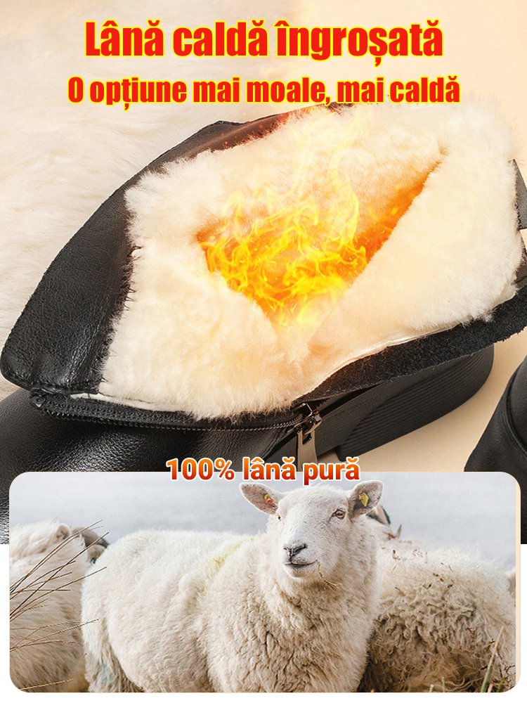 Cizme de iarnă pentru femei din piele de oaie.