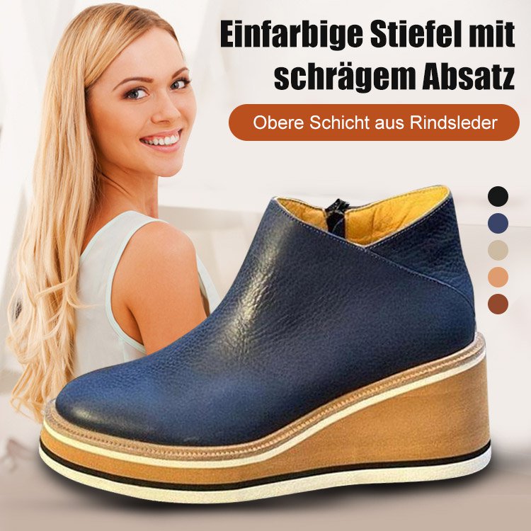 Einfarbige Keilschuhe mit