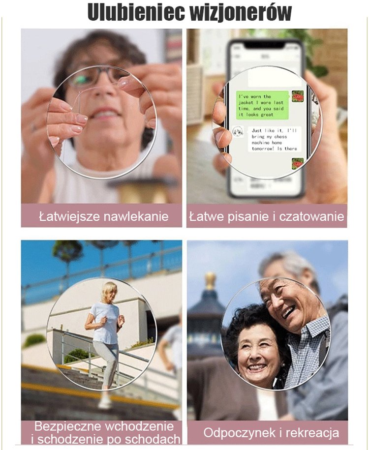 Rozciągliwe, składane okulary dla starszych osób