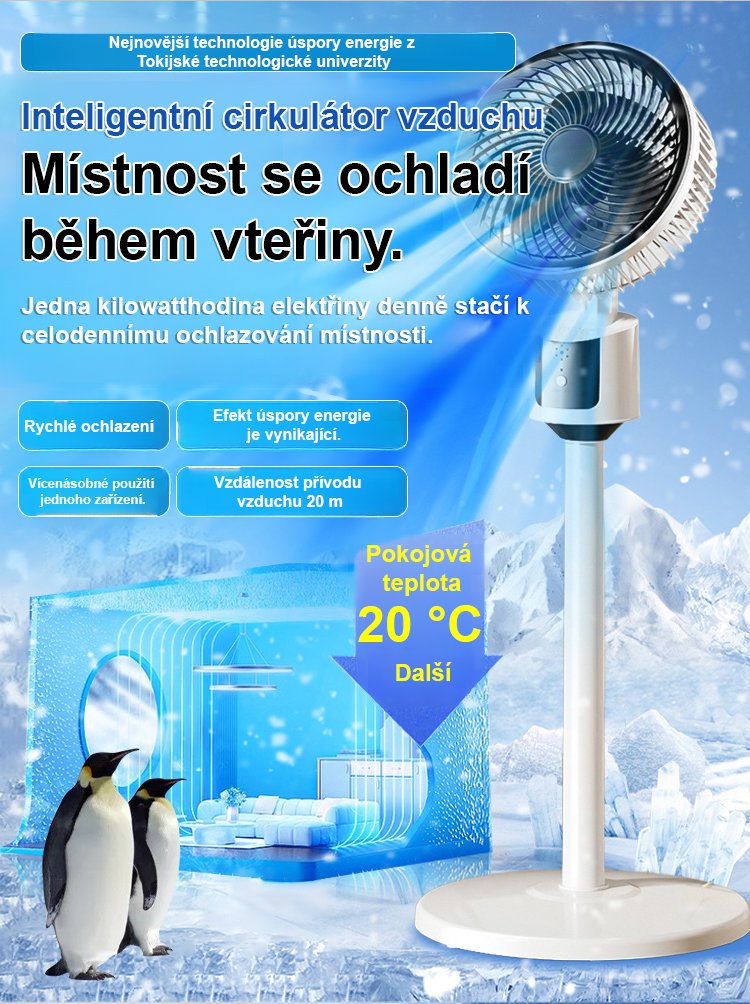 Mimořádně tichý energeticky úsporný cirkulační ventilátor od podlahy ke stropu