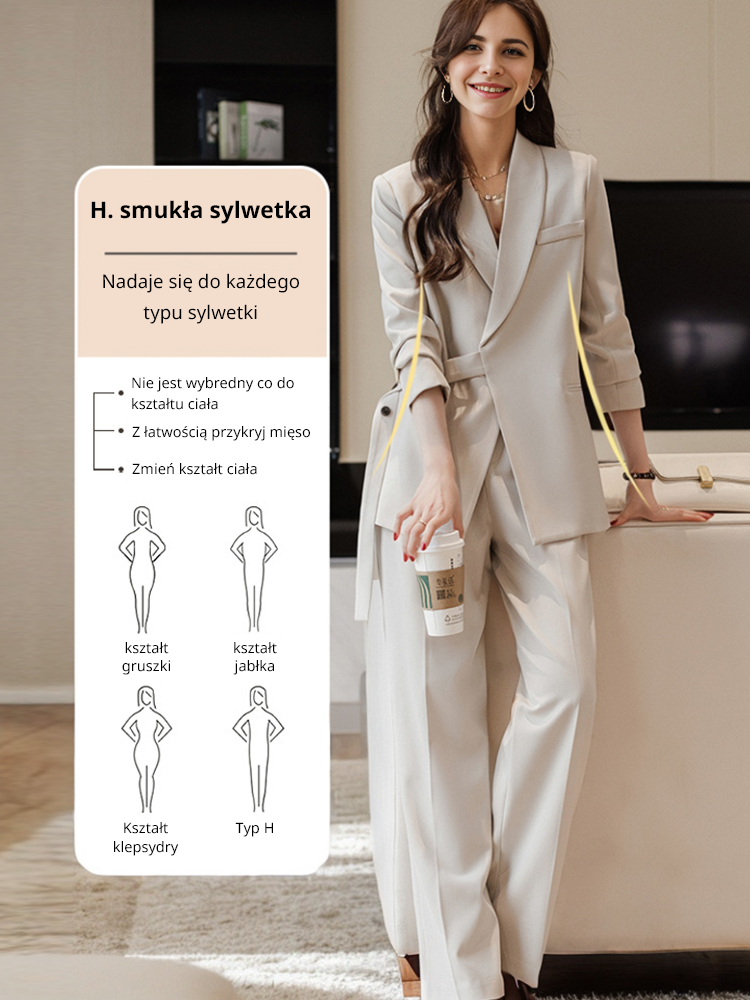 Costum proiectat cu șireturi cu costum de pantaloni largi