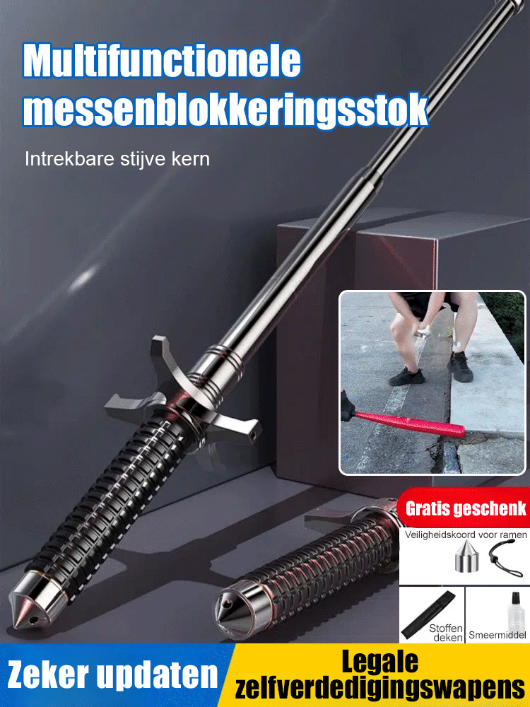 Alloy stalen weerstandsslot multifunctionele telescopische wandelstok voor buitengebruik