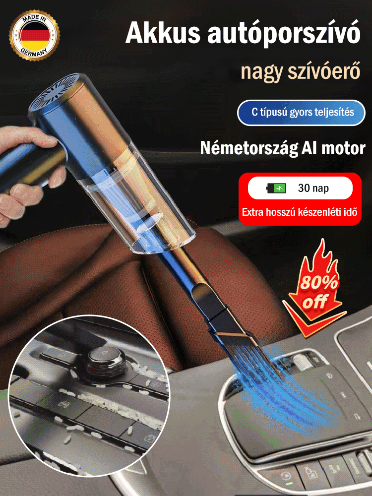 Multifunkciós hordozható autós porszívó