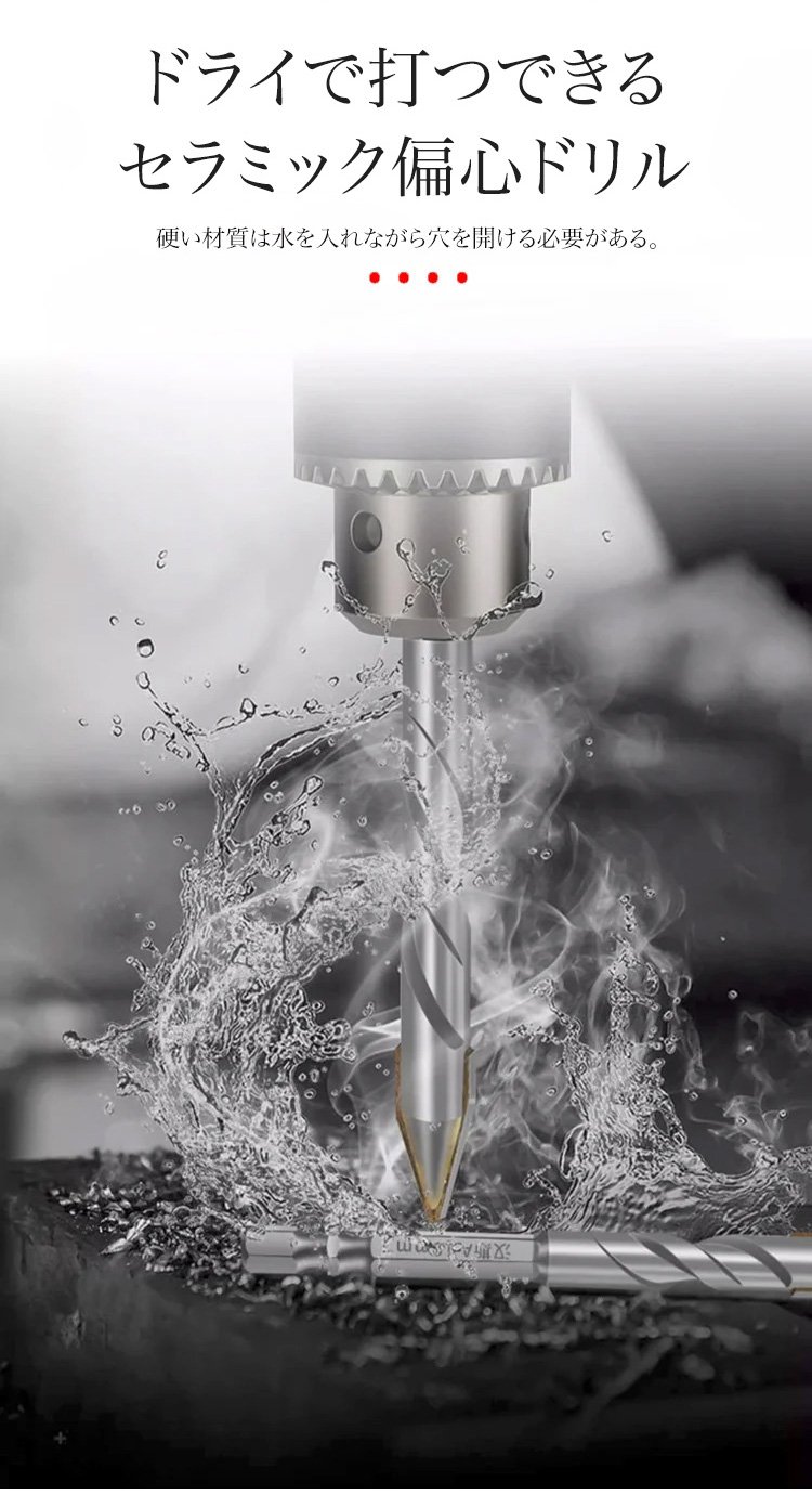 金属板に対応する六角軸偏心ビット