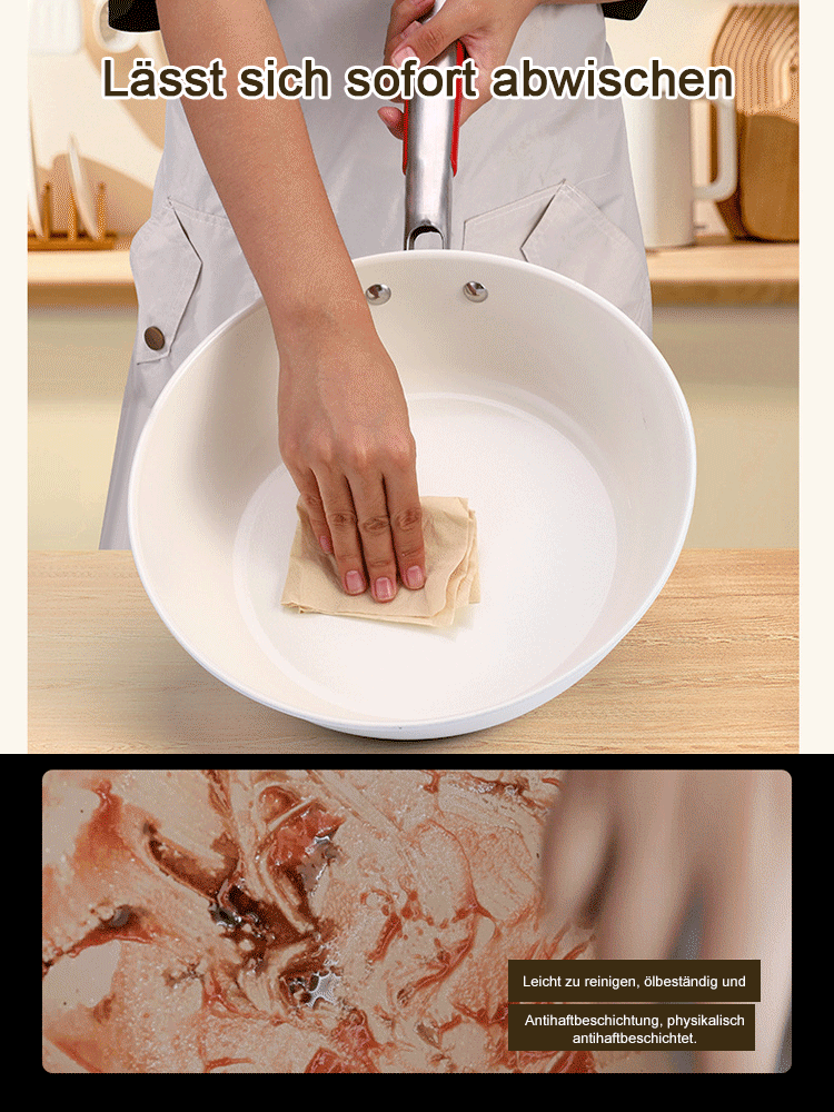 【Vierfache Antihaftbeschichtung】Mehrzweck-Antihaft-Bratpfanne in Muschel-Kieselstein-Optik