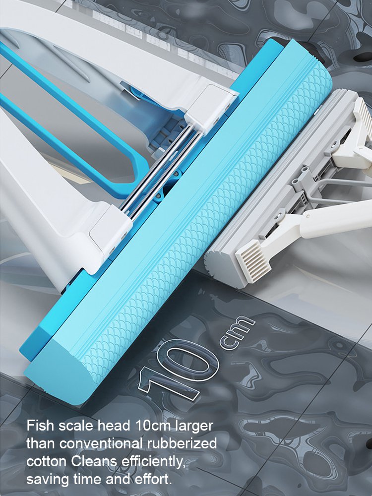 [Increased water-absorbent cotton head] Super water-absorbent fish scale mop