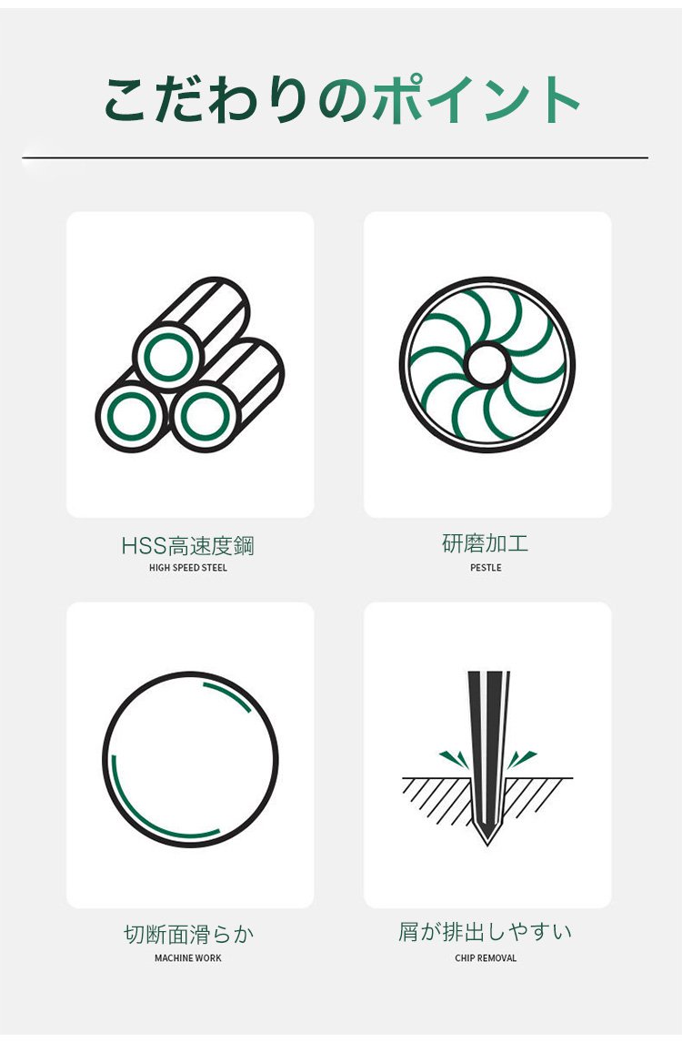 金属加工用テーパーリーマーの使用例