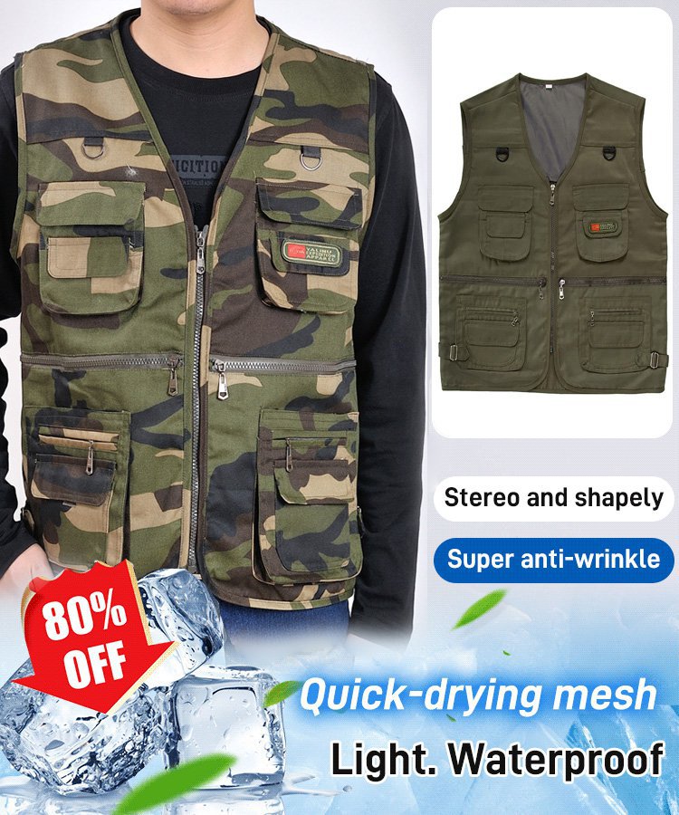 Multi-pocket fishing photography undershirt