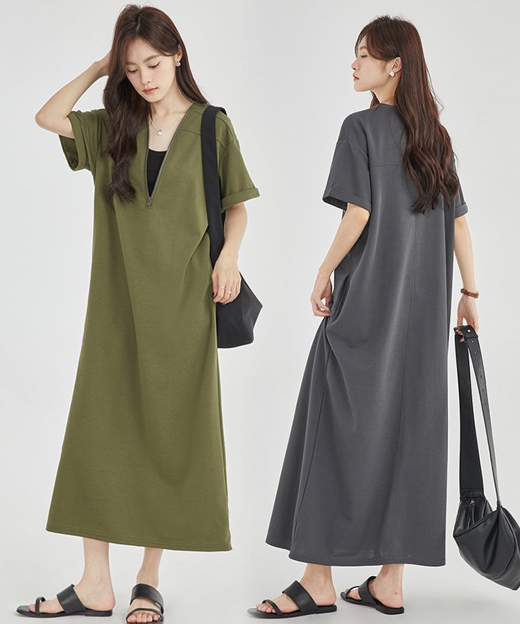 着痩せロングワンピース