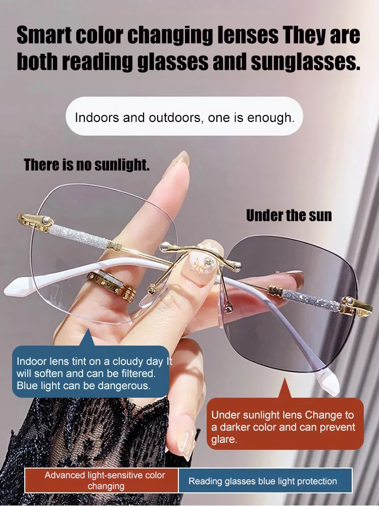 High-grade photochromic reading glasses with starry sky