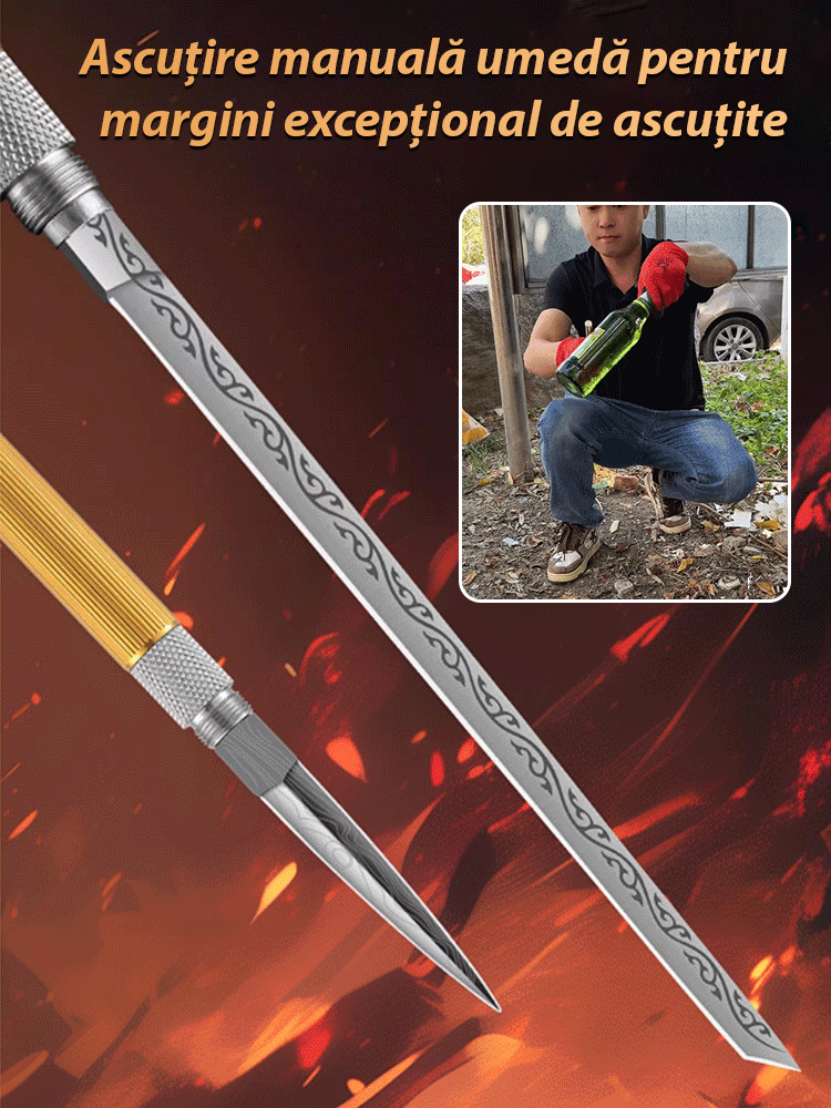 Cuțit de ceai și ac de autoapărare pentru exterior, integrate într-un singur instrument.