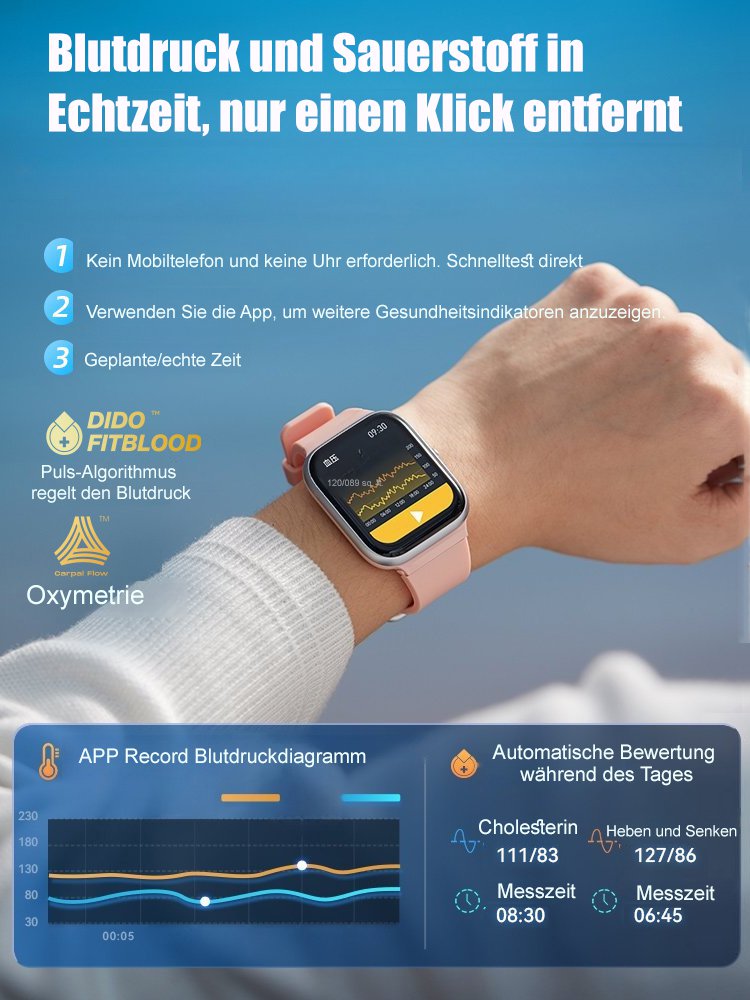 Intelligente nicht-invasive Blutzucker- und Harnsäureuhr