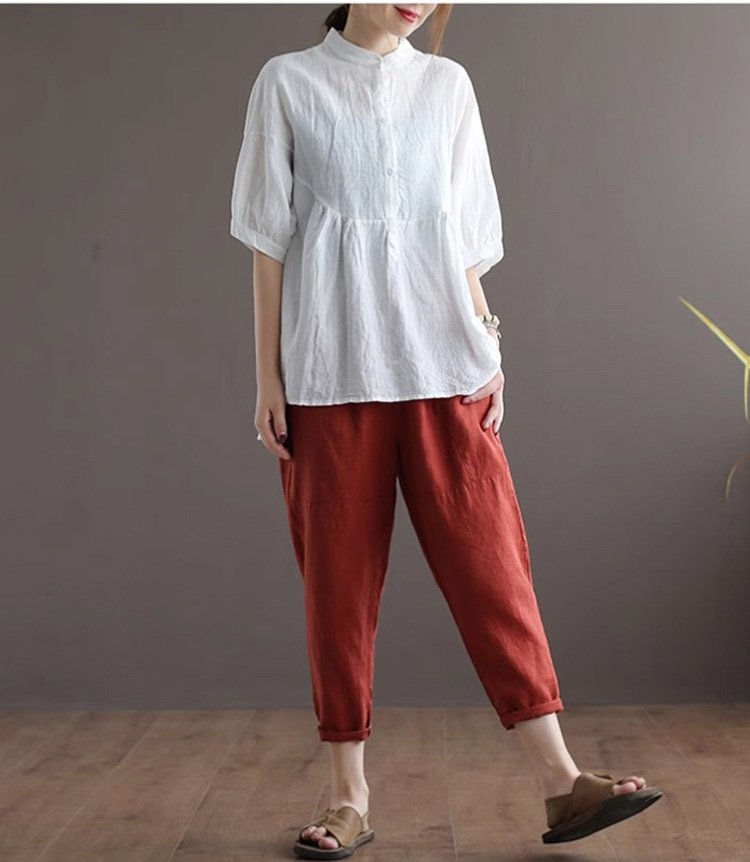 富士吉田百年工房の伝統技術が光るサルエルパンツ